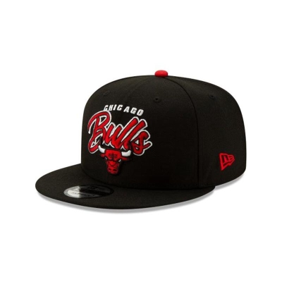 Sapca New Era Chicago Bulls NBA Retro Script 9FIFTY Snapback - Negrii